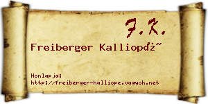 Freiberger Kalliopé névjegykártya